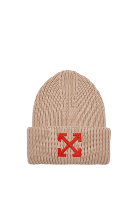 Embroidered Arrows Ribbed Beanie